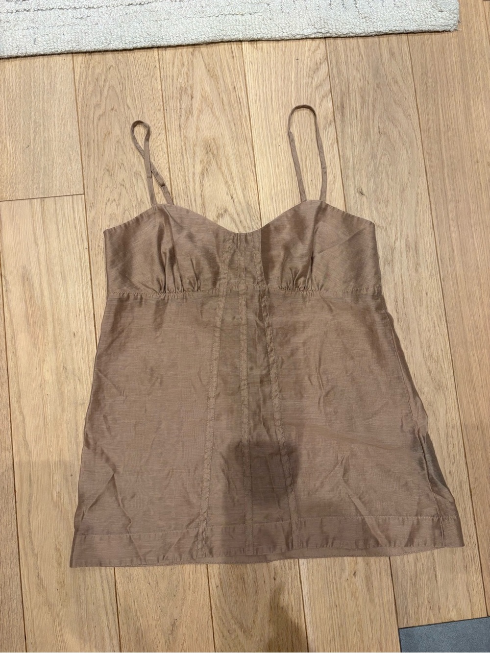 H&M Edition Light Brown Silk Taffeta Tank Top